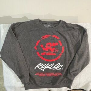 Vintage Young & Reckless Gray and Red Men's Sweater